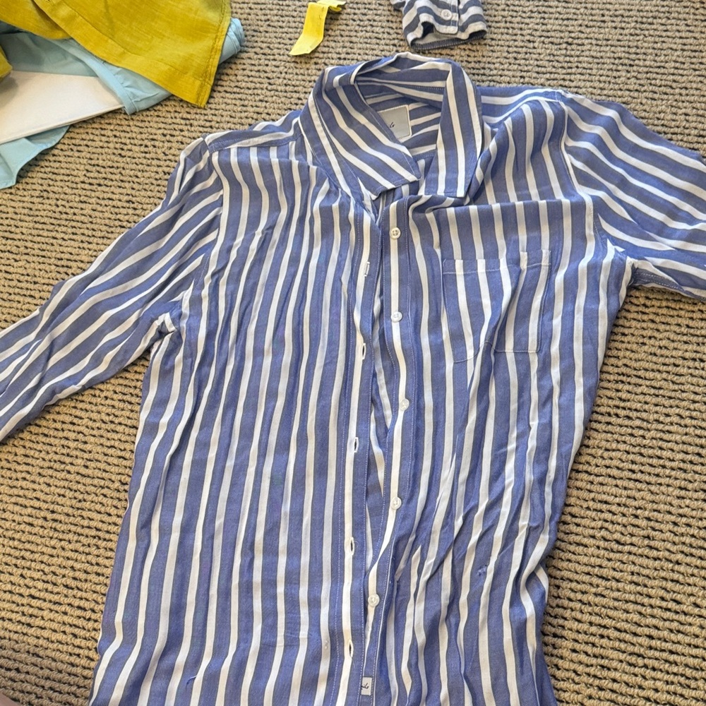 Rails Navy and White Striped Shirt